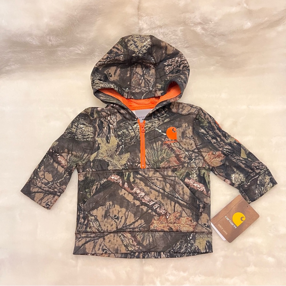 Carhartt Mossy Oak Country Camo 1/2 Zip Hoodie Sweatshirt Infant 6 Months NWT